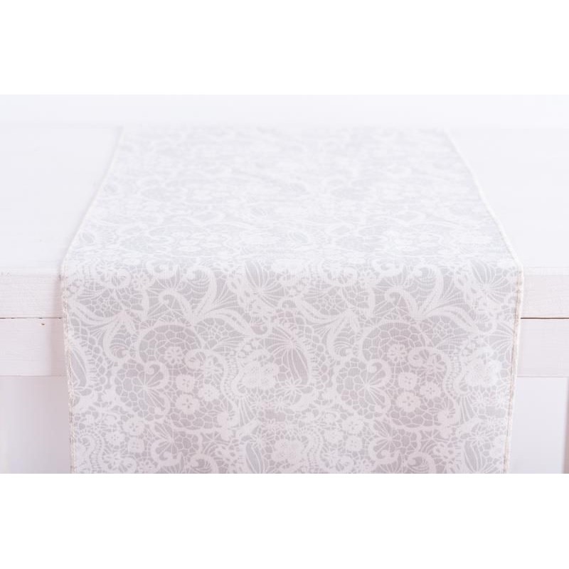 Beauty Home ΡΑΝΝΕΡ ΜΕ ΤΥΠΩΜΑ ΛΕΥΚΗ ΔΑΝΤΕΛΑ