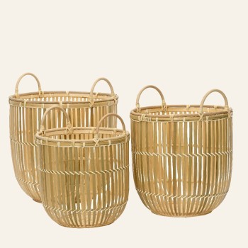 Beauty Home ΚΑΛΑΘΙΑ ΜΠΑΜΠΟΥ 38 x 35 cm ΣΕΤ 3 ΤΜΧ