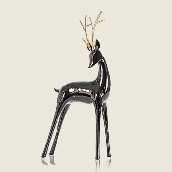 Beauty Home ΕΛΑΦΙ ΜΑΥΡΟ, ΜΕ ΧΡΥΣΑ ΚΕΡΑΤΑ, 40cm