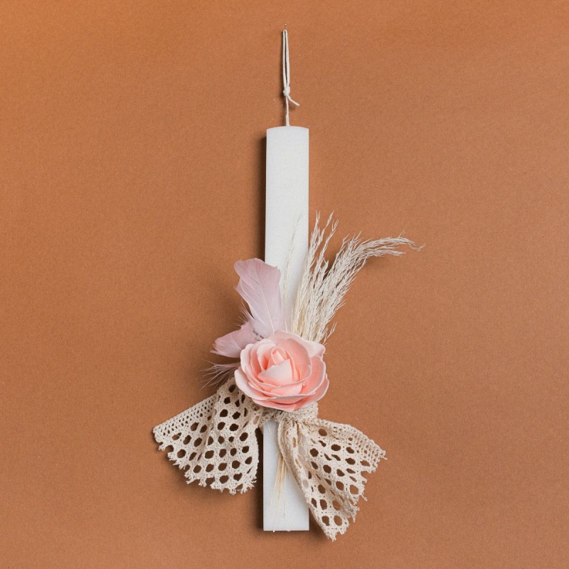 Beauty Home ΛΑΜΠΑΔΑ 33cm ΤΡΙΝΤΑΦΥΛΛΟ ΜΕ ΦΤΕΡΑ ΡΟΖ ΣΕ ΣΥΣΚΕΥΑΣΙΑ ΔΩΡΟΥ