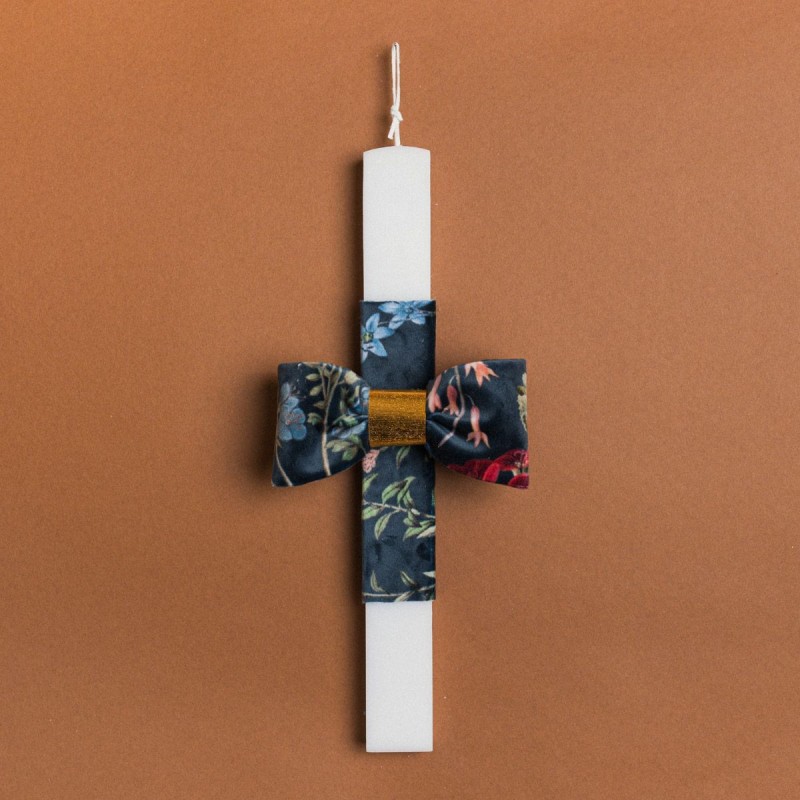 Beauty Home ΛΑΜΠΑΔΑ 33cm ΦΛΟΡΑΛ ΦΙΟΓΚΟΣ ΒΕΛΟΥΔΟ ΜΠΛΕ ΣΕ ΣΥΣΚΕΥΑΣΙΑ ΔΩΡΟΥ