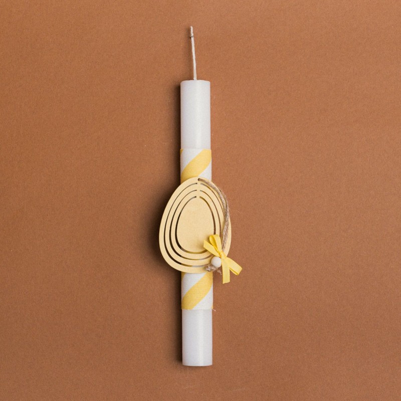 Beauty Home ΛΑΜΠΑΔΑ 25cm ΞΥΛΙΝΟ ΑΥΓΟ ΚΙΤΡΙΝΟ ΣΕ ΣΥΣΚΕΥΑΣΙΑ ΔΩΡΟΥ