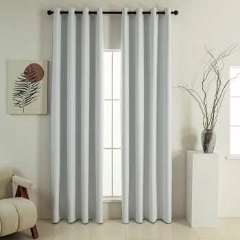 Beauty Home Κουρτίνα Full Blackout σκίασης με 8 κρίκους Soft Art 8391 Ice-Ecru 140x270 Πάγου