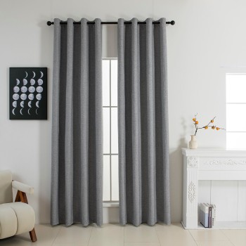 Beauty Home Κουρτίνα Full Blackout σκίασης με 8 κρίκους Elite Art 8392 Grey-Νο7 140x270 Σκούρο Γκρι