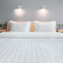 Beauty Home Σεντόνι King Size ξενοδοχείου Silky Percal Pennie Art Ε1024 250TC Satin Stripe 100% Cotton Λευκό 280x275