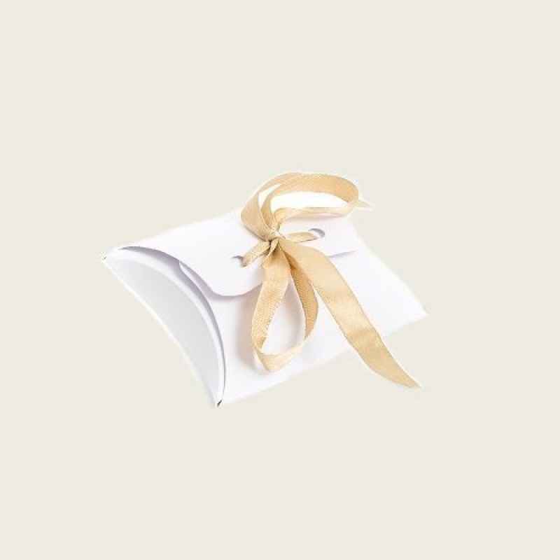 Beauty Home 10 ΧΑΡΤΙΝΑ ΛΕΥΚΑ ΚΟΥΤΑΚΙΑ ΜΕ ΣΑΤΕΝ ΚΟΡΔΕΛΑ 10×7,5×2,5cm