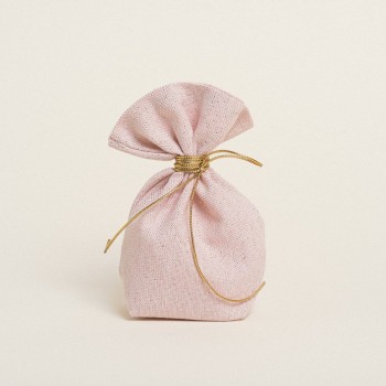 Beauty Home ΠΟΥΓΚΙ ΜΕ ΒΑΣΗ 8 x 12 cm  ΡΟΖ ΧΡΥΣΟ LUREX