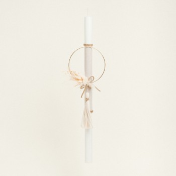 Beauty Home ΛΑΜΠΑΔΑ ΒΑΠΤΙΣΗΣ ΜΠΕΖ ΧΡΥΣΟ LUREX