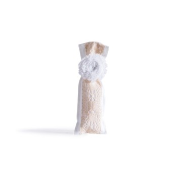 Beauty Home ΠΟΥΓΚΙ ΜΕ ΔΑΝΤΕΛΑ 6 x 19 cm ΛΕΥΚΟ / ΕΚΡΟΥ