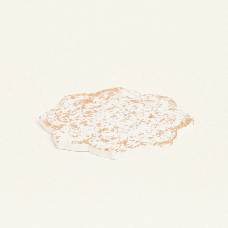 Beauty Home ΚΕΡΑΜΙΚΟ ΛΟΥΛΟΥΔΙ ΣΟΥΒΕΡ 10,5 x 11 x 1,2 cm ΛΕΥΚΟ / ΧΡΥΣΟ