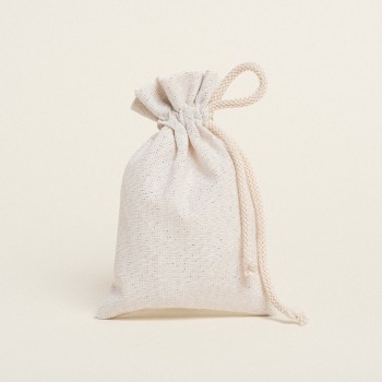 Beauty Home ΠΟΥΓΚΙ ΜΕ ΚΟΡΔΟΝΙ 12 x 17 cm  ΕΚΡΟΥ ΧΡΥΣΟ LUREX