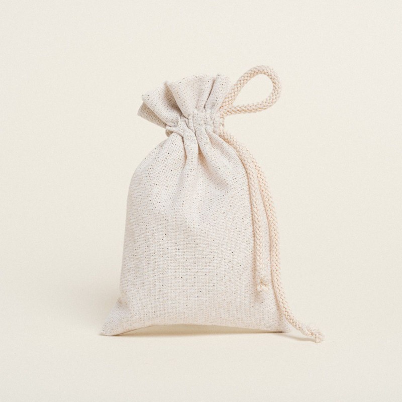 Beauty Home ΠΟΥΓΚΙ ΜΕ ΚΟΡΔΟΝΙ 12 x 17 cm  ΕΚΡΟΥ ΧΡΥΣΟ LUREX