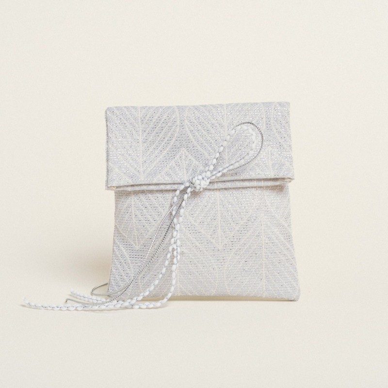 Beauty Home ΠΟΥΓΚΙ 12 x 17 cm ΖΑΚΑΡ ΦΥΛΛΟ ΡΕΤΡΟ LUREX ΑΣΗΜΙ