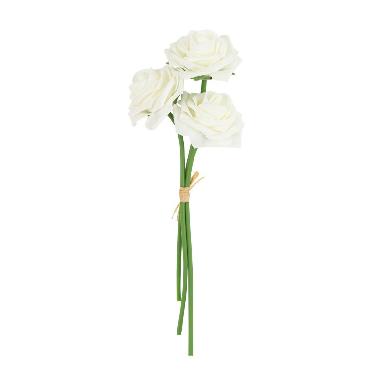 Beauty Home Μπουκέτο με 3 αφρώδη τριαντάφυλλα λευκά ø7×26.5cm