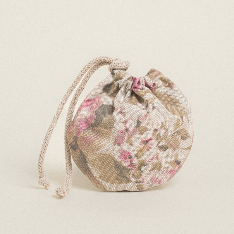 Beauty Home ΠΟΥΓΚΙ ΟΒΑΛ ΜΕ ΚΟΡΔΟΝΙ 13 x 14 cm ΚΛΑΣΙΚΟ ΦΛΟΡΑΛ ΜΠΕΖ