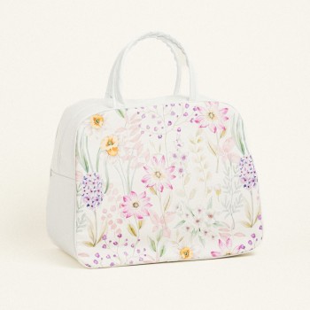 Beauty Home ΤΣΑΝΤΑ ΧΕΙΡΟΣ 35x40x23cm ΠΟΠΛΙΝΑ ΑΝΘΗ ΣΕ ΛΙΛΑ ΑΠΟΧΡΩΣΕΙΣ