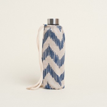 Beauty Home ΘΗΚΗ ΓΙΑ ΜΠΟΥΚΑΛΙ ΜΕ ΚΟΡΔΟΝΙ 22 x 12 cm  ΜΠΛΕ ΖΙΓΚΖΑΓΚ