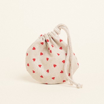 Beauty Home ΠΟΥΓΚΙ ΟΒΑΛ ΜΕ ΚΟΡΔΟΝΙ 13 x 14 cm ΜΙΚΡΕΣ ΚΟΚΚΙΝΕΣ ΚΑΡΔΙΕΣ