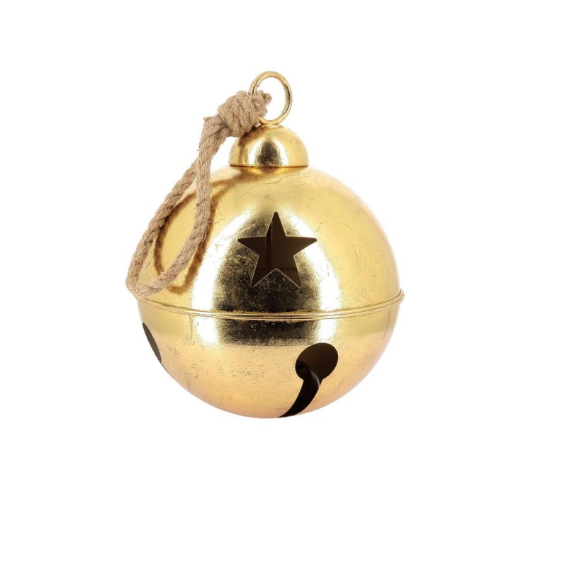 Beauty Home Διακοσμητικό Χρυσό Κουδούνι με Σχοινί για Κρέμασμα Ø30cm
