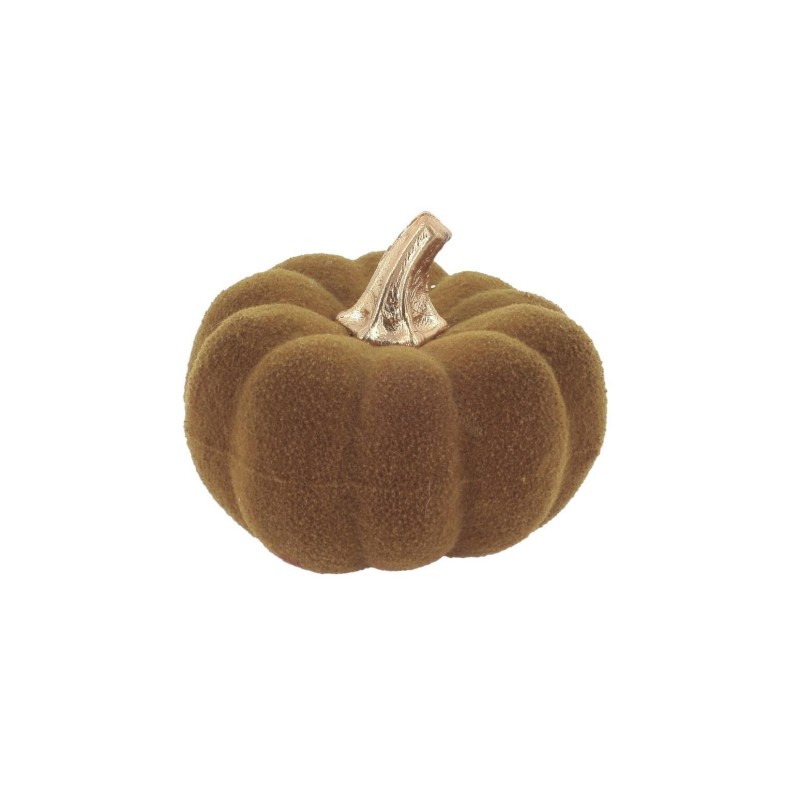 Beauty Home Κολοκύθα βελούδινη Λαδί με χρυσό Ø9 x 7 cm