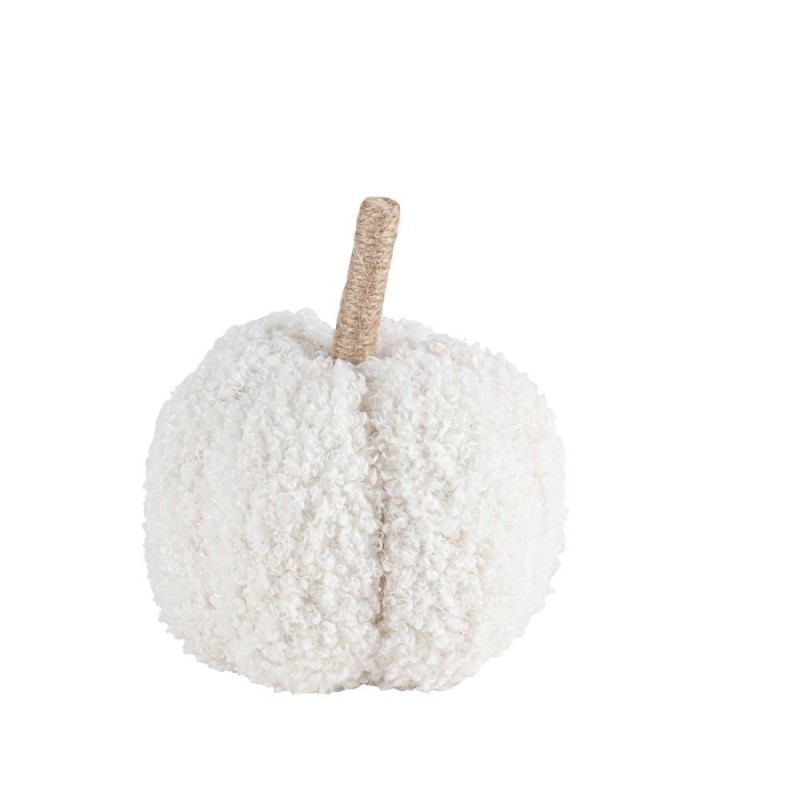 Beauty Home Κολοκύθα υφασμάτινη μπουκλέ λευκή Ø11 x 13 cm