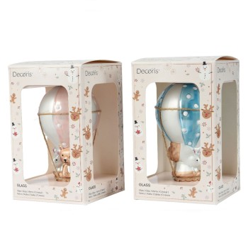 Beauty Home Γυάλινο Στολίδι Αερόστατο 6.7 x 6.7 x 12.5 cm