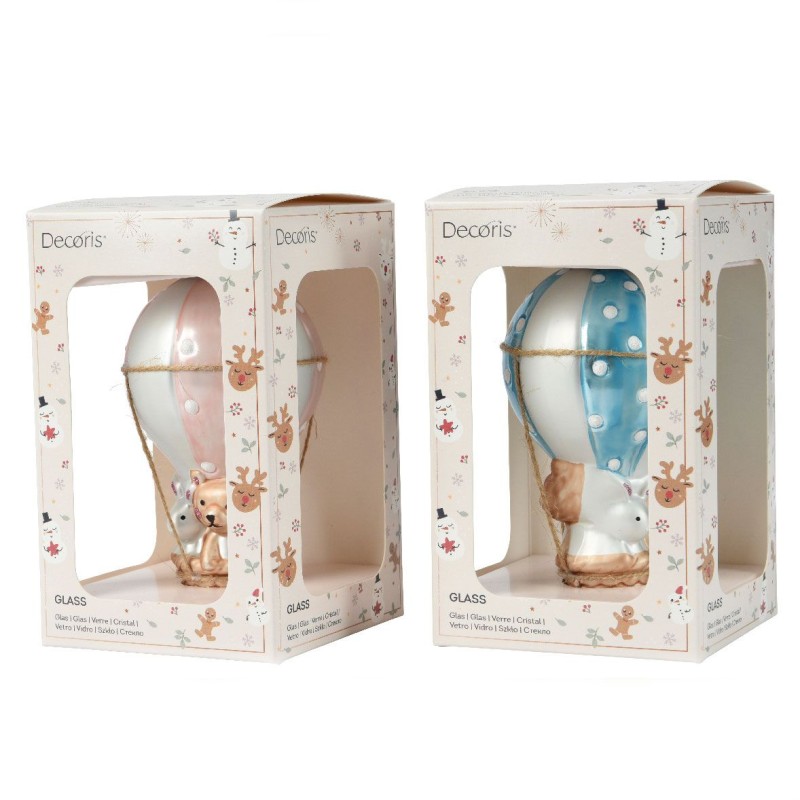 Beauty Home Γυάλινο Στολίδι Αερόστατο 6.7 x 6.7 x 12.5 cm