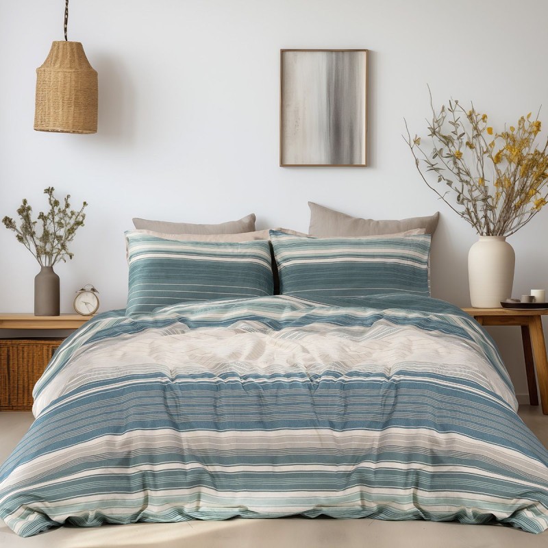 Beauty Home Σετ σεντόνια φανελένια μονά Monet Art 12331 170x260 Πράσινο