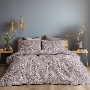 Beauty Home Σετ σεντόνια φανελένια μονά με λάστιχο Gogh Art 12334 105x200+32 Μόκα