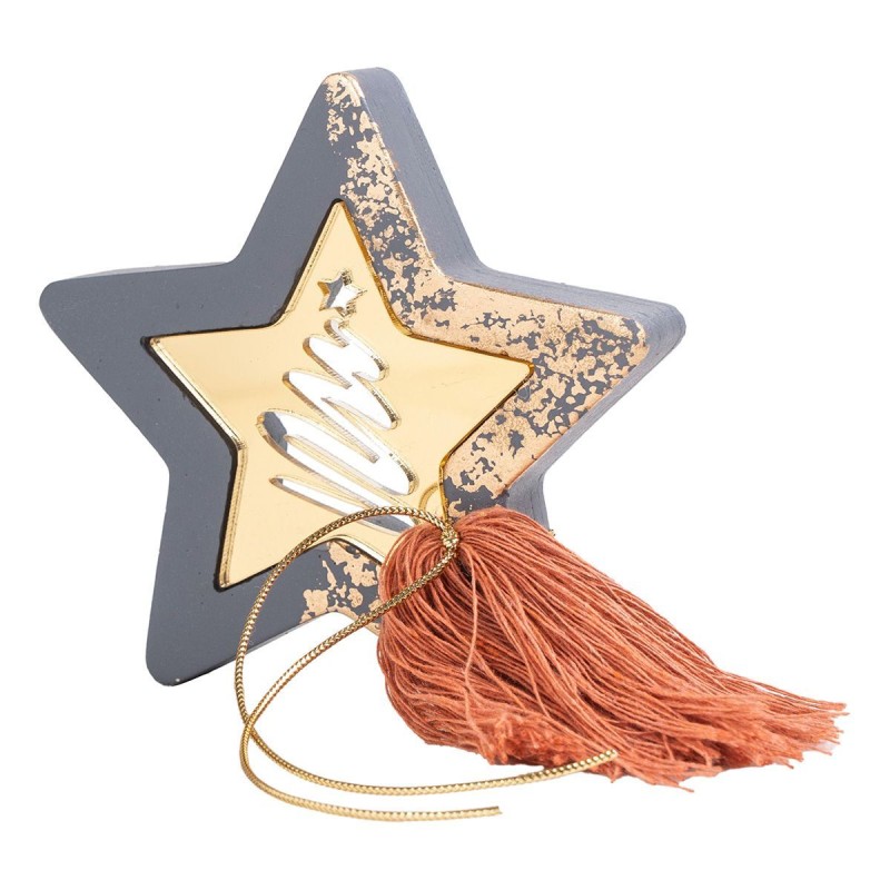 Beauty Home ΕΠΙΤΡΑΠΕΖΙΟ ΑΣΤΕΡΙ ΜΕ PLEXI GLASS ΓΚΡΙ