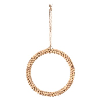 Beauty Home Ξύλινο Στεφάνι  με Χάντρες 15 cm
