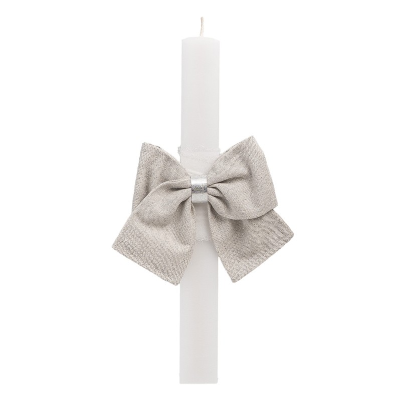 Beauty Home ΛΑΜΠΑΔΑ ΛΕΥΚΗ 33cm ΦΙΟΓΚΟΣ ΓΚΡΙ ΑΣΗΜΙ LUREX