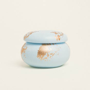 Beauty Home ΚΕΡΑΜΙΚΗ ΜΠΙΖΟΥΤΙΕΡΑ ΜΑΚΑΡΟΝ ΜΕ ΧΡΥΣΗ ΛΕΠΤΟΜΕΡΕΙΑ 6,5 x 5 cm ΓΚΡΙ / ΧΡΥΣΟ