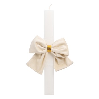 Beauty Home ΛΑΜΠΑΔΑ ΛΕΥΚΗ 33cm ΒΕΛΟΥΔΙΝΟ ΦΙΟΓΚΟΣ ΕΚΡΟΥ