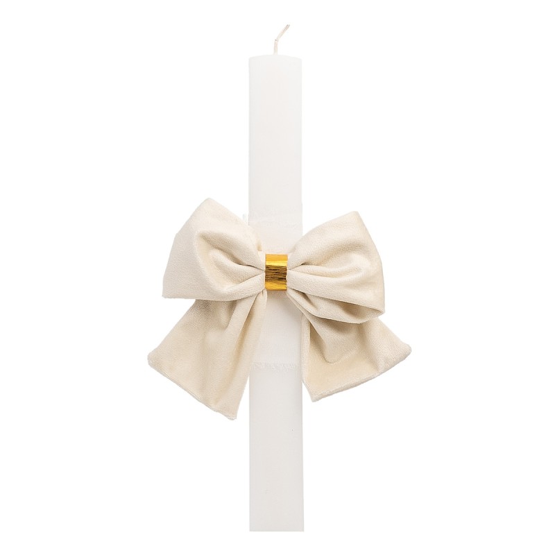 Beauty Home ΛΑΜΠΑΔΑ ΛΕΥΚΗ 33cm ΒΕΛΟΥΔΙΝΟ ΦΙΟΓΚΟΣ ΕΚΡΟΥ