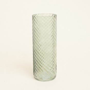 Beauty Home Γυάλινο Βάζο με Εφέ Στροβιλισμού 10cm x 26.5cm