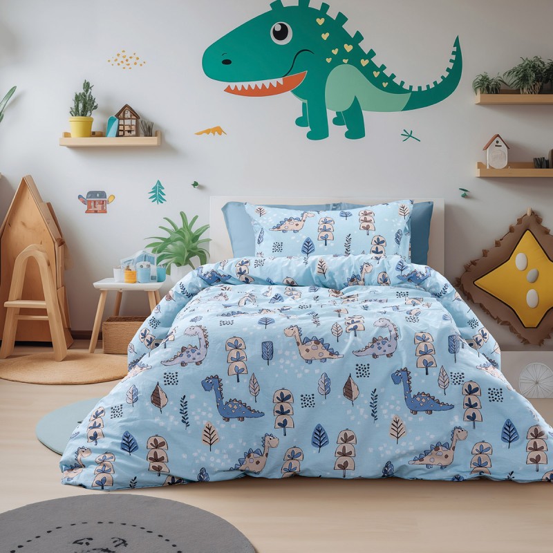 Beauty Home Σετ σεντόνια μονά με λάστιχο Candy Art 6325 110x200+32 Σιέλ