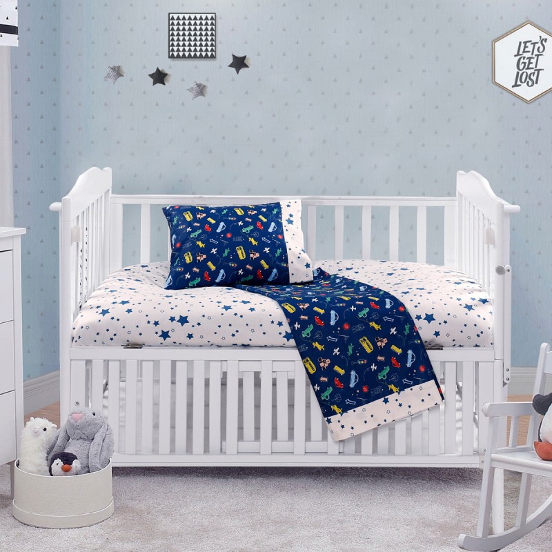 Beauty Home Σετ σεντόνια βρεφικά Art 5174 120x160 Μπλε