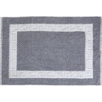 Beauty Home Ταπέτο μπάνιου Atlas Art 3017 νηματοβαφή μαίανδρος 50x75 Γκρι,Λευκό