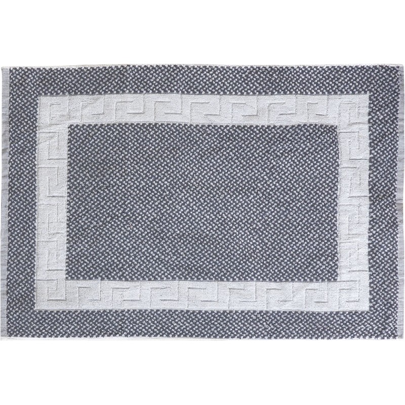 Beauty Home Ταπέτο μπάνιου Atlas Art 3017 νηματοβαφή μαίανδρος 50x75 Γκρι,Λευκό