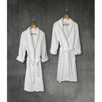 Beauty Home Μπουρνούζι με γιακά Belton Art 3014 100% Cotton Pennie 440gsm L/XL Λευκό