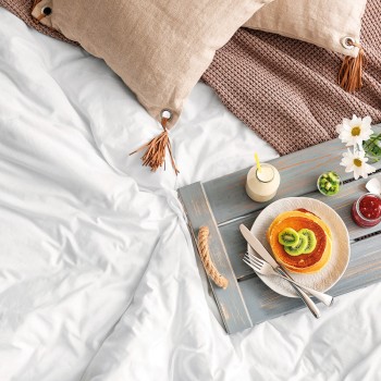 Beauty Home Σεντόνι Ξενοδοχείου μονό 5-Star 300tc Satin 100% Cotton 180x290 Λευκό