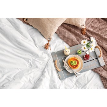 Beauty Home Σεντόνι Ξενοδοχείου King size 5-Star 300tc Satin 100% Cotton 300x310 Λευκό