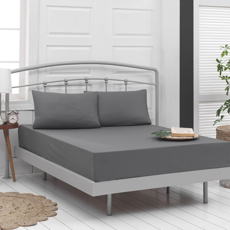 Beauty Home Ζεύγος μαξιλαροθήκες μονόχρωμες Art 1999 52x73 Ανθρακί