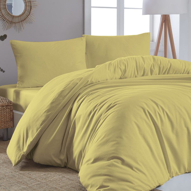 Beauty Home Παπλωματοθήκη μονή μονόχρωμη Art 1999 170x250 Κίτρινο