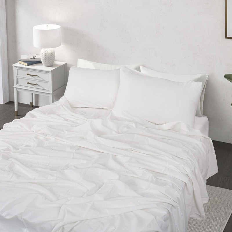 Beauty Home Σετ σεντόνια υπέρδιπλα Hilton Art 11151 240x280 Λευκό