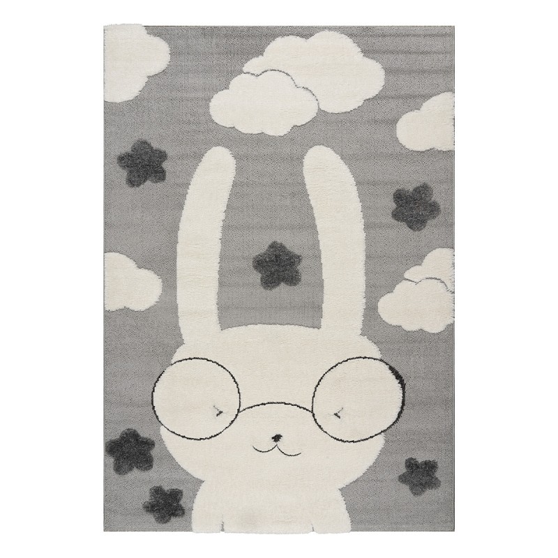 Beauty Home Χαλί Loop Art 9557 133x190 Grey White Γκρι Λευκό