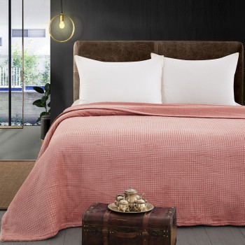 Beauty Home Κουβέρτα μονόχρωμη μονή Fleece Art 11551 160x220 Ροδακινί