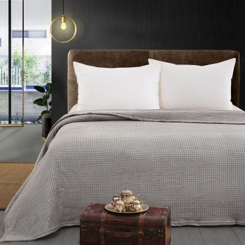 Beauty Home Κουβέρτα μονόχρωμη μονή Fleece Art 11555 160x220 Γκρι