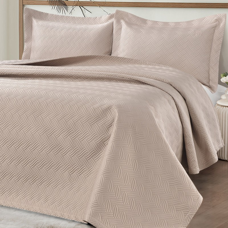 Beauty Home Σετ κουβερλί υπέρδιπλο Melusine Art 12317 230x250 Άμμου